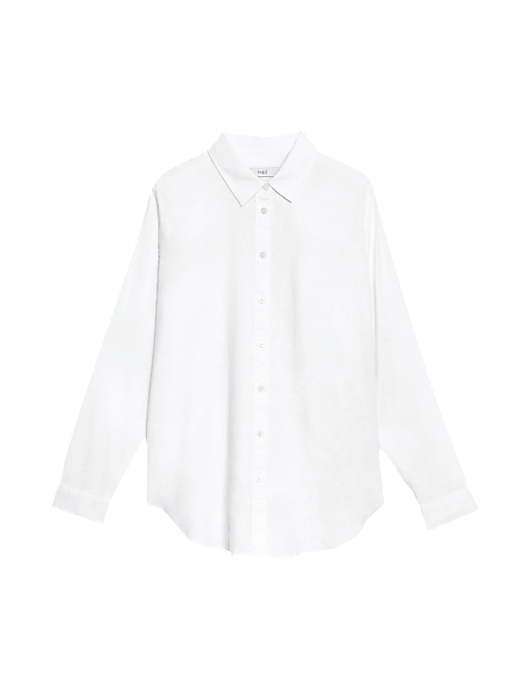 Linen Blend Collared Relaxed Shirt