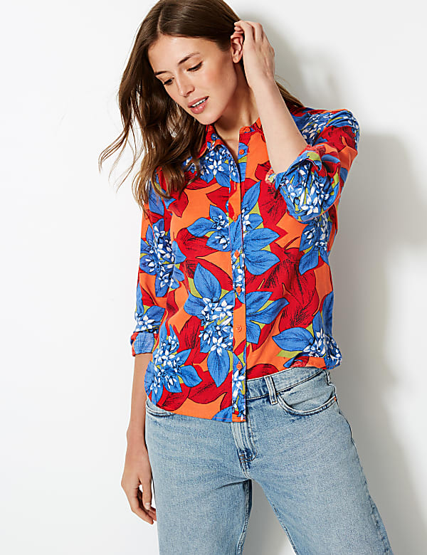 Floral Print Long Sleeve Shirt
