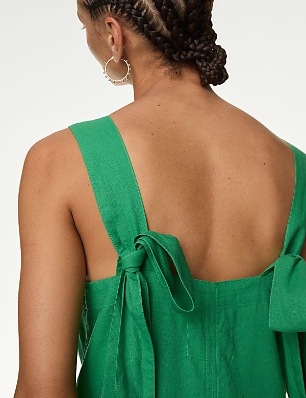 Linen Rich Square Neck Tank Top