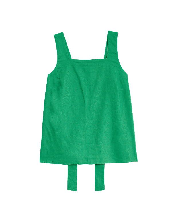 Linen Rich Square Neck Tank Top