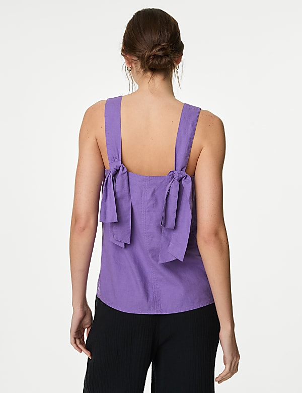 Linen Rich Square Neck Tank Top