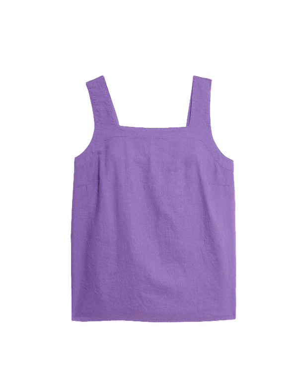 Linen Rich Square Neck Tank Top