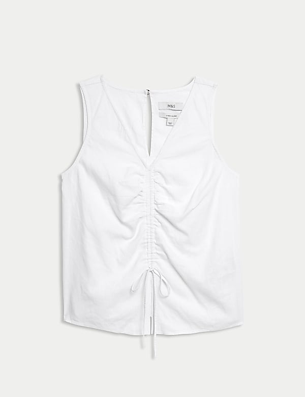 Ruched Front V-Neck Vest - GR