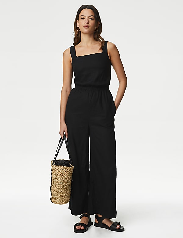 Linen Rich Sleeveless Jumpsuit