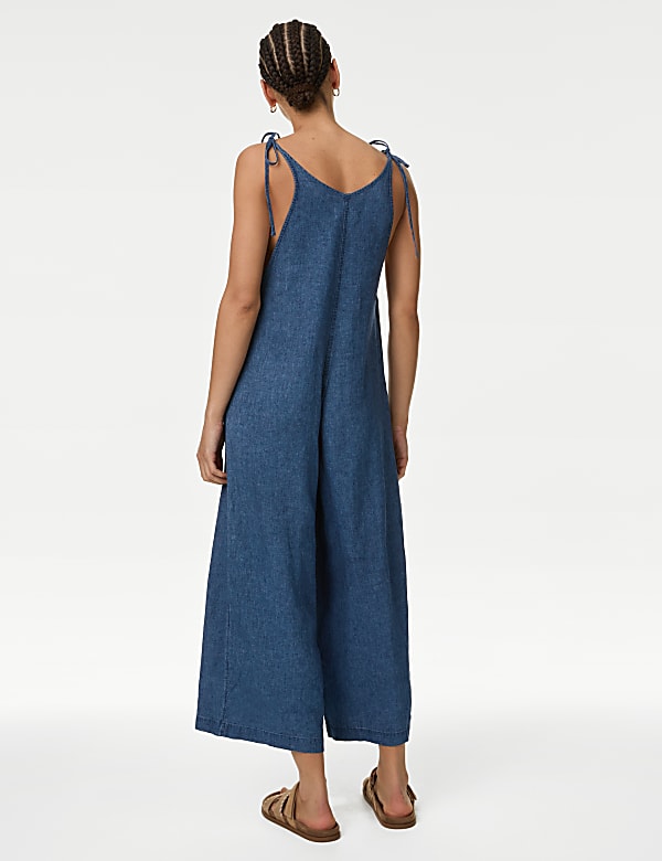 Linen Rich Cropped Jumpsuit