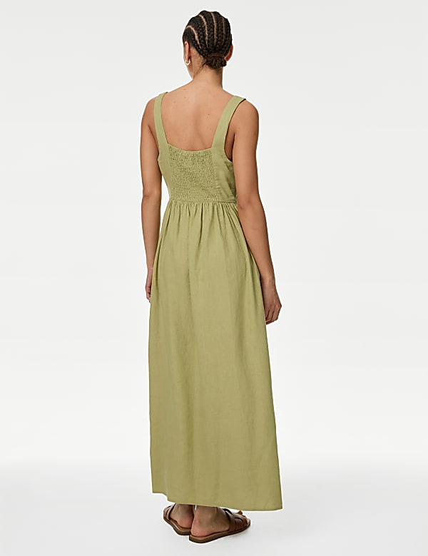 Linen Rich Strappy Midaxi Swing Dress