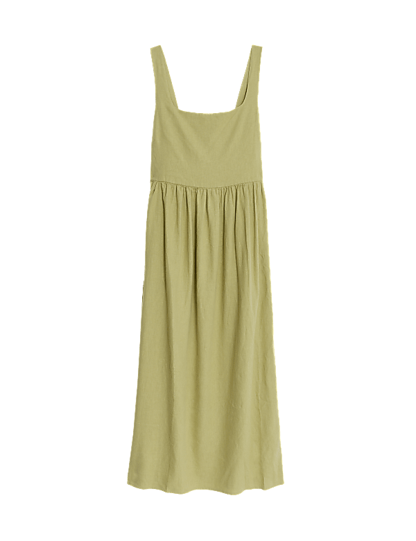 Linen Rich Strappy Midaxi Swing Dress