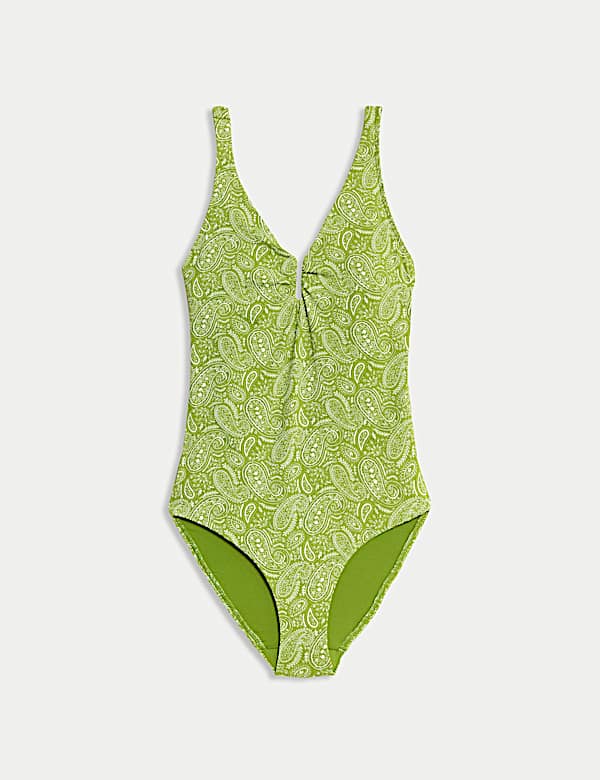 Maillot de bain ajour&eacute; &agrave; imprim&eacute; et effet ventre plat 360 - LU