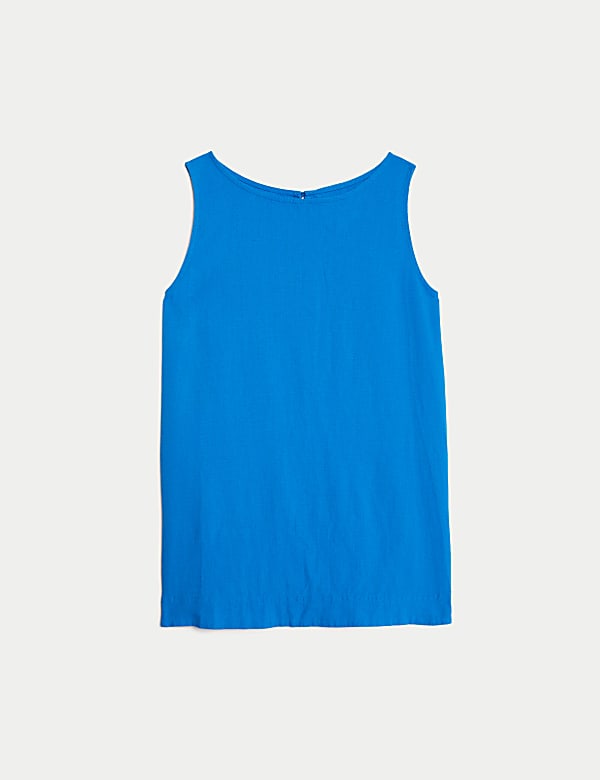 Linen Blend Sleeveless Blouse
