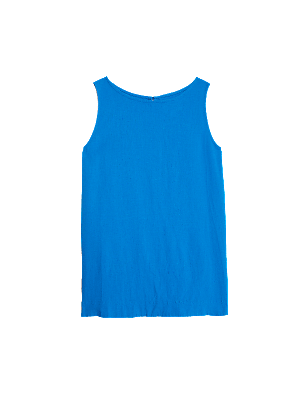 Linen Blend Sleeveless Blouse