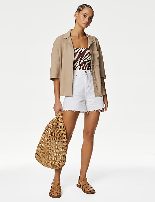 Linen Rich Collared Relaxed Shirt