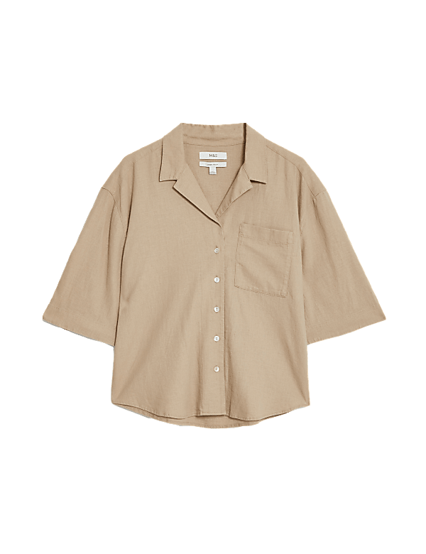 Linen Rich Collared Relaxed Shirt