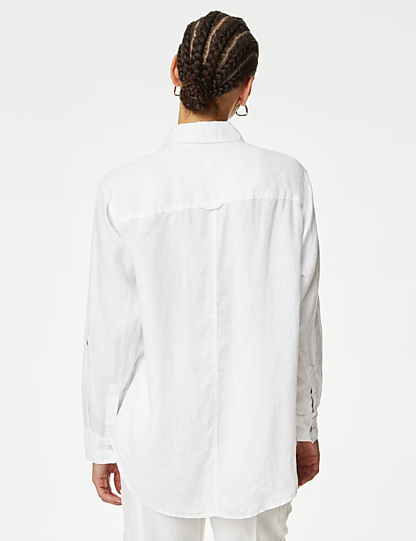 Pure Linen Relaxed Utility Shirt