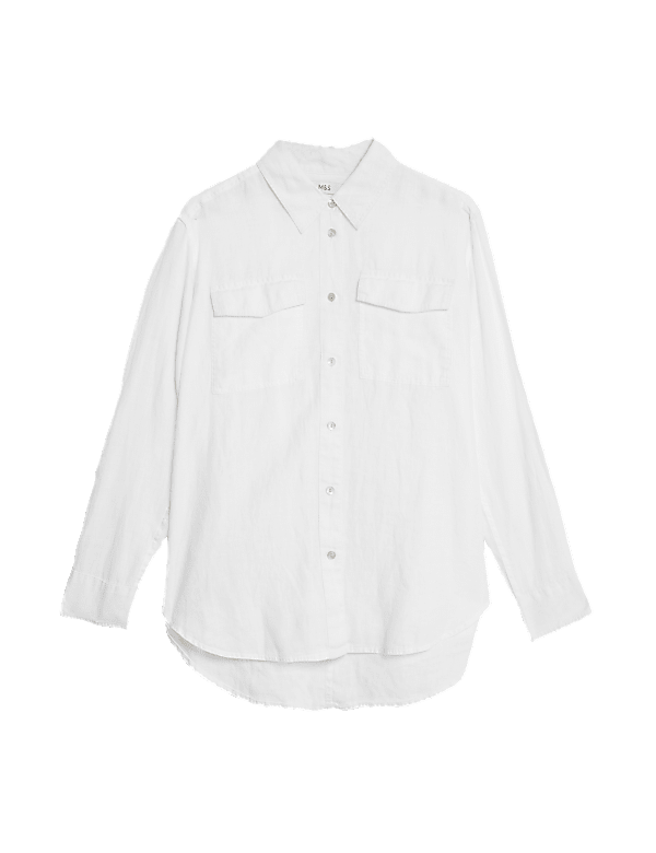 Pure Linen Relaxed Utility Shirt