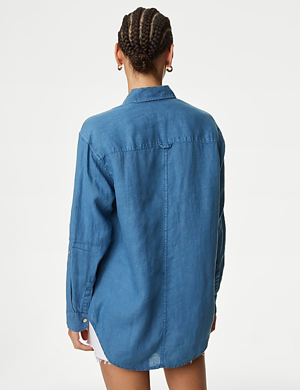 Pure Linen Relaxed Utility Shirt