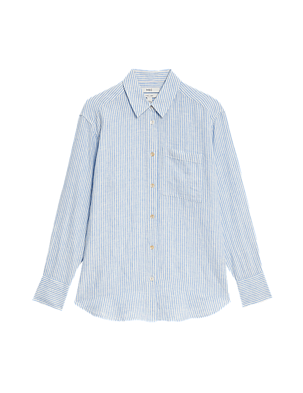 Pure Linen Striped Relaxed Shirt
