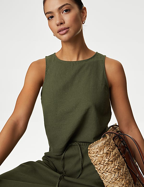 Linen Rich Crop Top