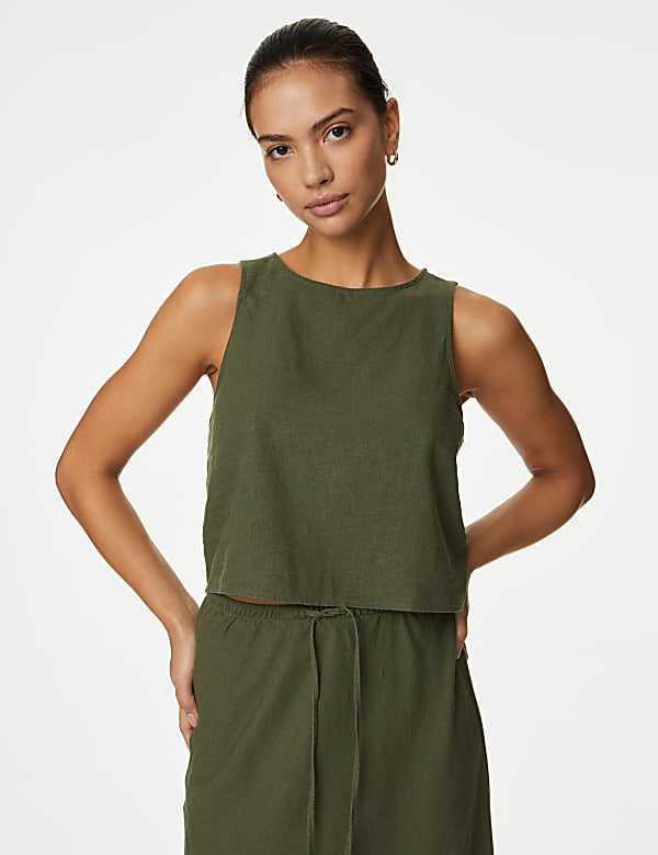 Linen Rich Crop Top