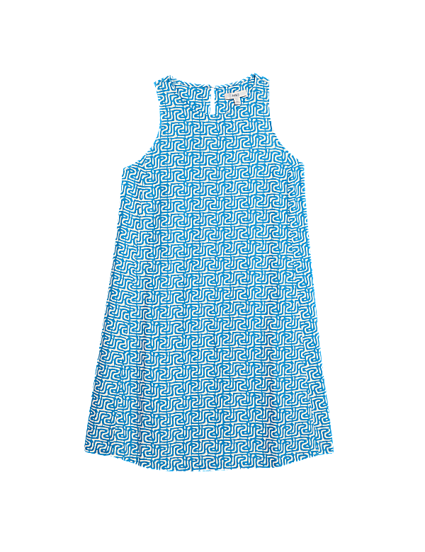 Linen Rich Printed Mini Shift Dress