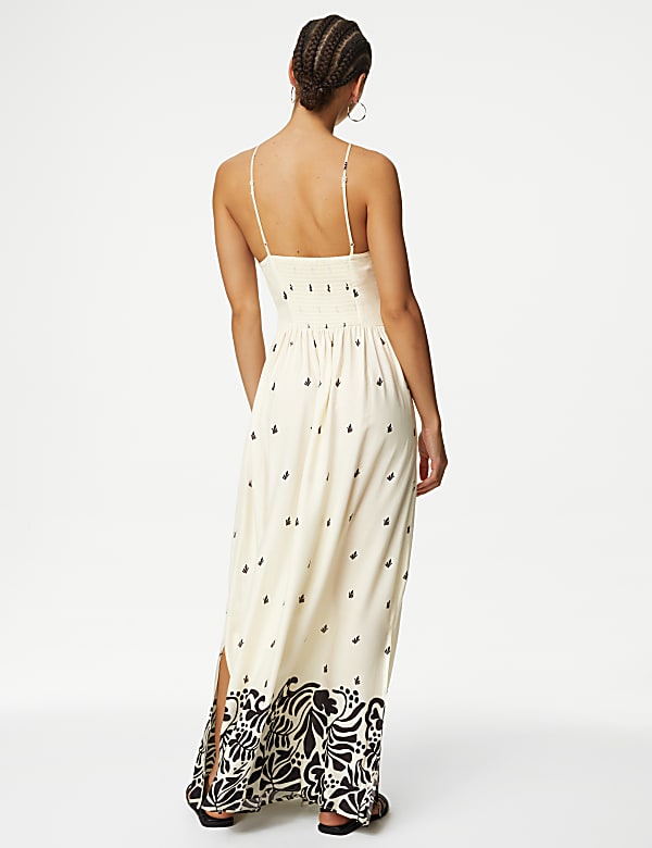 Printed Halter Neck Maxi Beach Dress