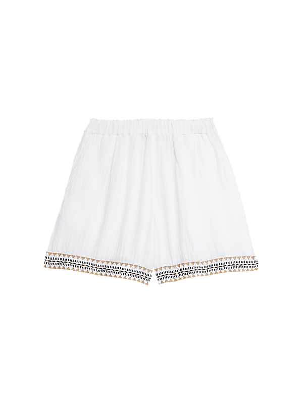Pure Cotton Embroidered Beach Shorts
