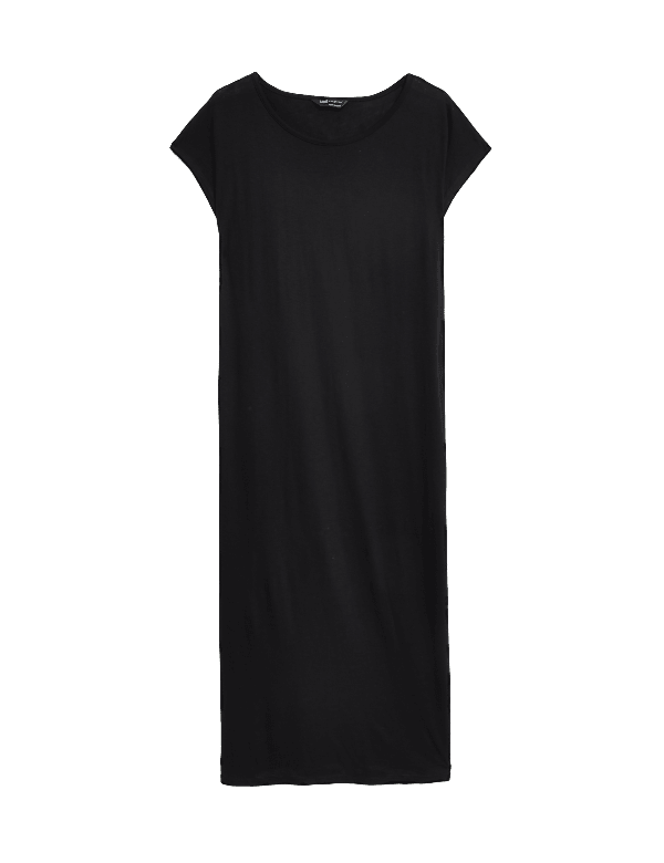 Jersey High Neck Midi T-Shirt Dress