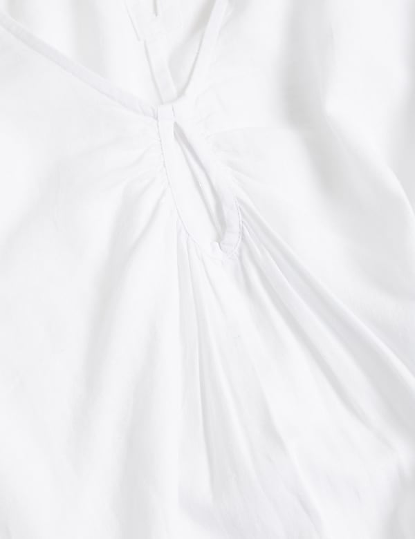 Linen Rich V-Neck Mini Beach Dress