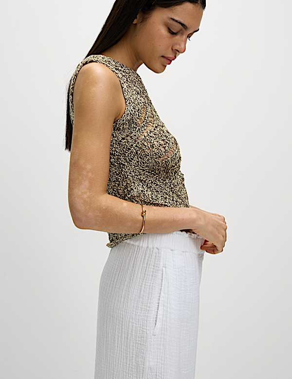 Pure Cotton Elasticated Waist Beach Trousers