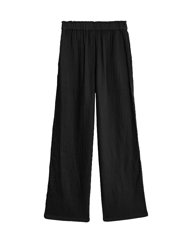 Pure Cotton Elasticated Waist Beach Trousers