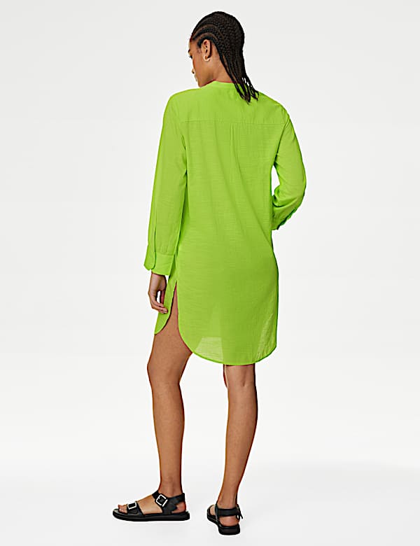 Pure Cotton Round Neck Longline Beach Shirt