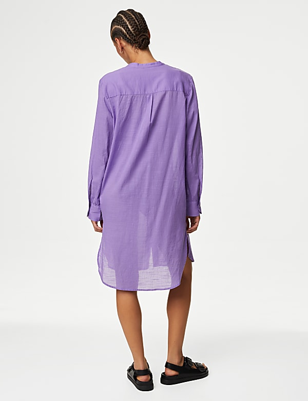 Pure Cotton Round Neck Longline Beach Shirt