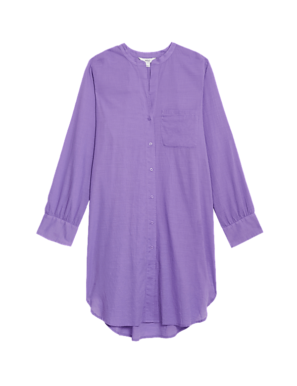 Pure Cotton Round Neck Longline Beach Shirt