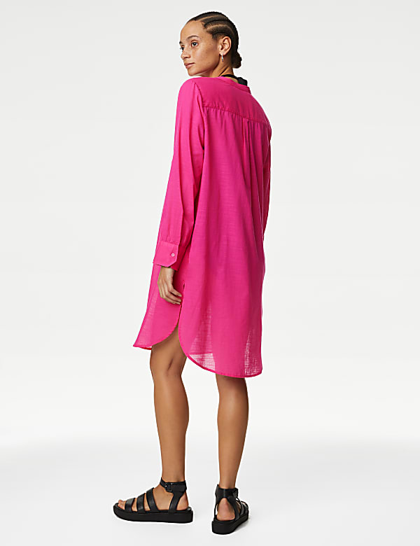 Pure Cotton Round Neck Longline Beach Shirt