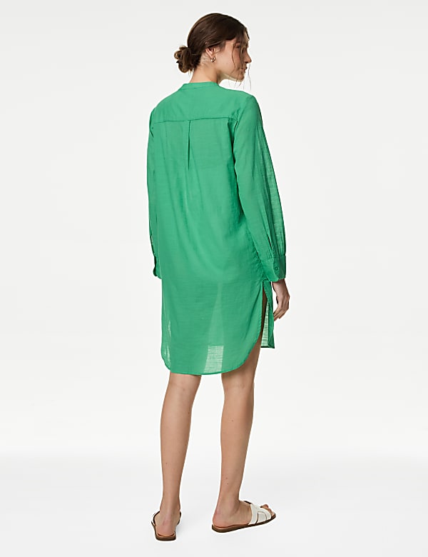 Pure Cotton Round Neck Longline Beach Shirt