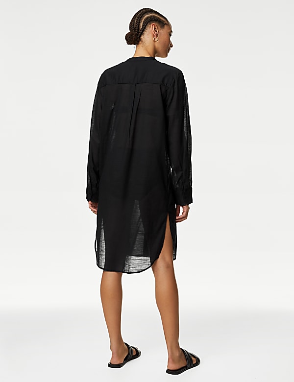 Pure Cotton Round Neck Longline Beach Shirt