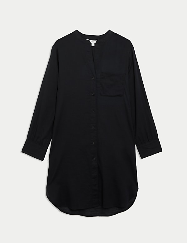 Pure Cotton Round Neck Longline Beach Shirt