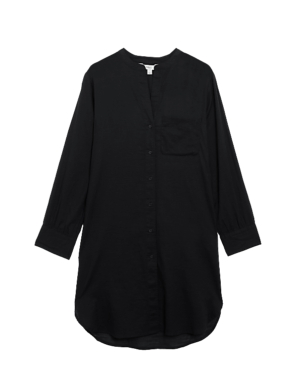 Pure Cotton Round Neck Longline Beach Shirt
