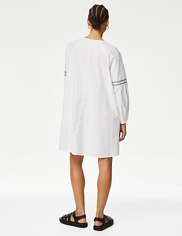 Pure Cotton Embroidered Mini Beach Dress