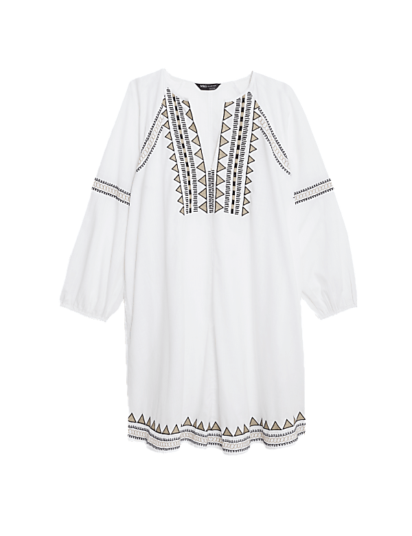 Pure Cotton Embroidered Mini Beach Dress