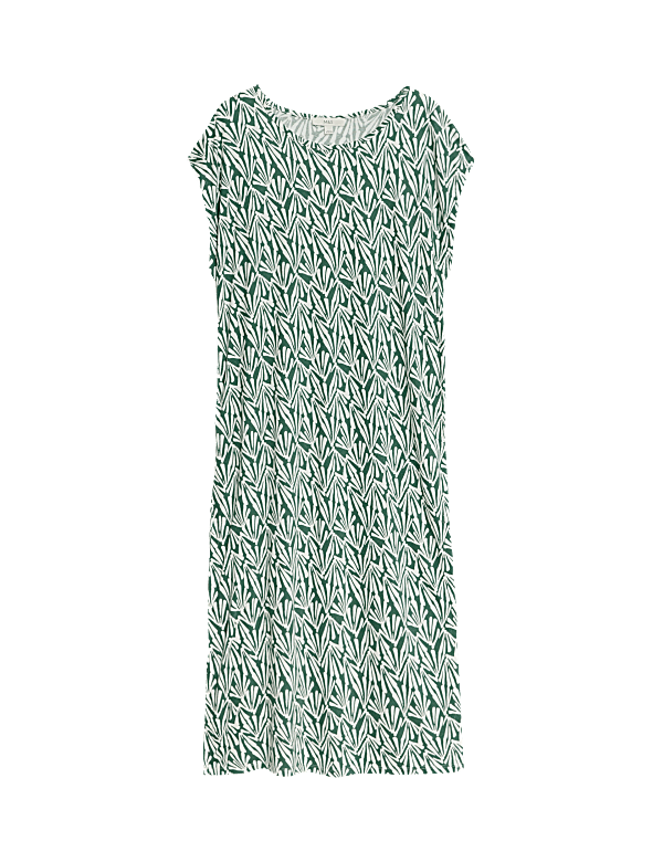 Jersey Printed Midi Relaxed Shift Dress