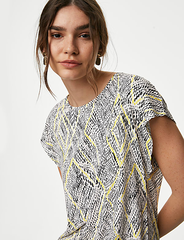 Jersey Printed Midi Relaxed Shift Dress