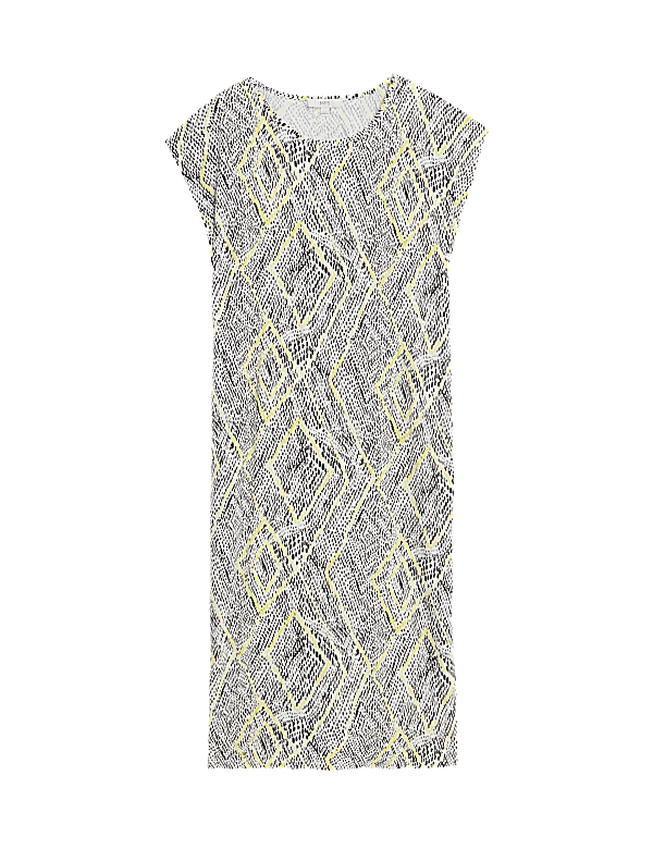 Jersey Printed Midi Relaxed Shift Dress