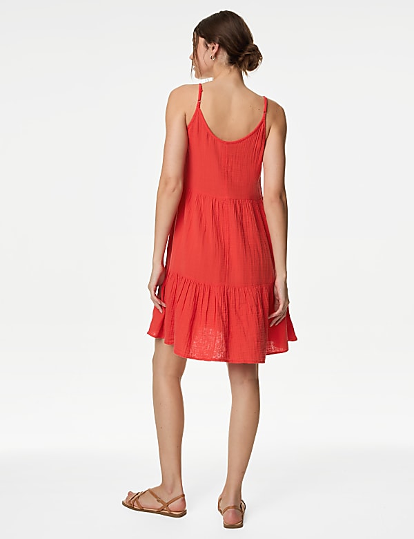 Pure Cotton Tiered Mini Beach Dress