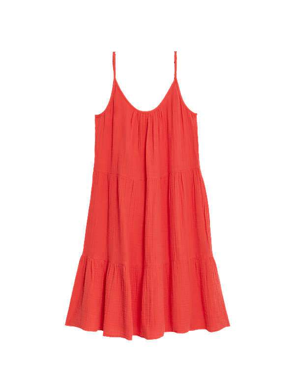 Pure Cotton Tiered Mini Beach Dress