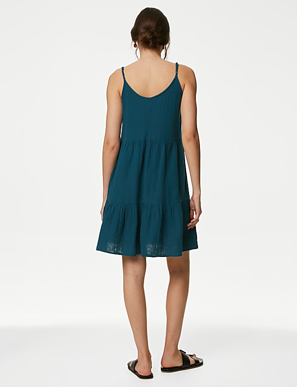 Pure Cotton Tiered Mini Beach Dress
