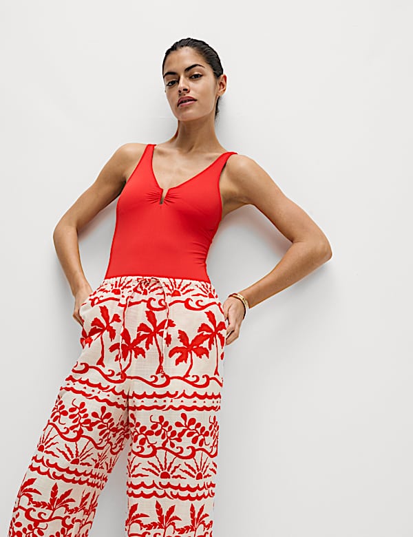 Tummy Control Padded Plunge Swimsuit