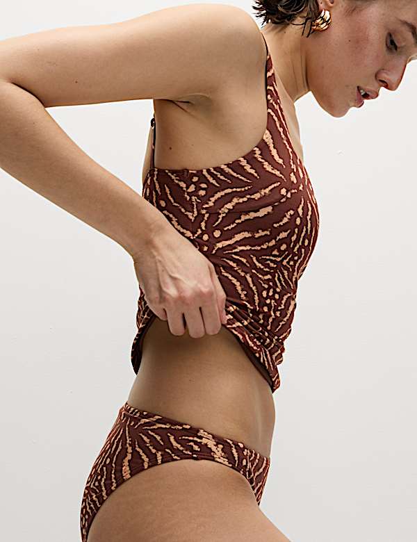 Printed High Leg Bikini Bottoms - SI