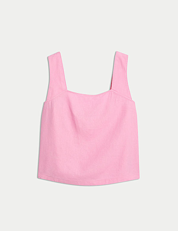 Linen Rich Square Neck Vest Top - LT