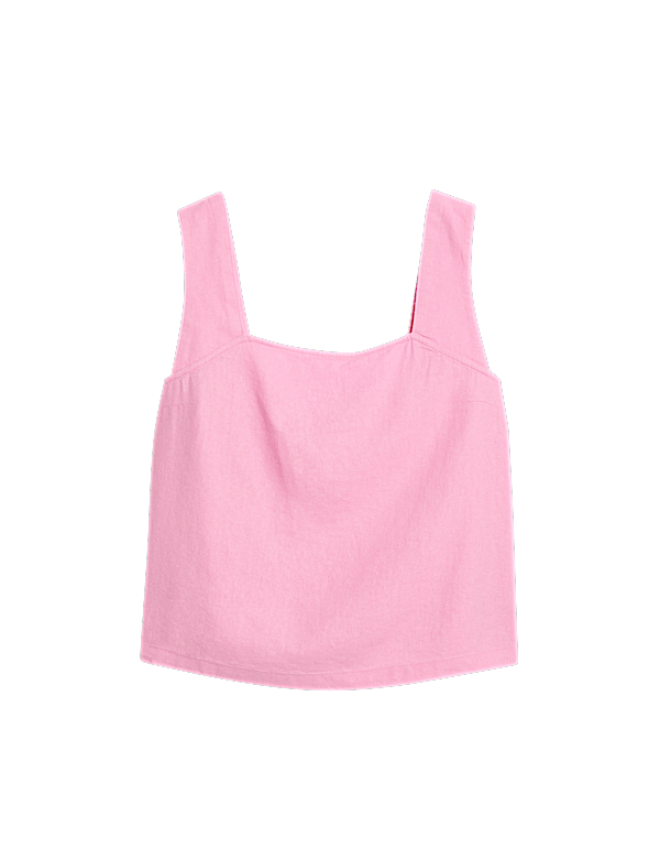 Linen Rich Square Neck Vest Top