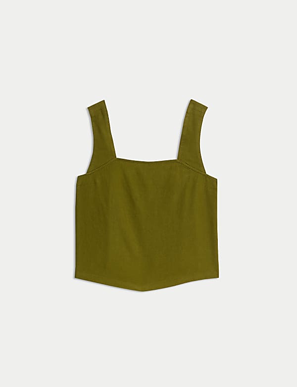 Linen Rich Square Neck Vest Top - MV